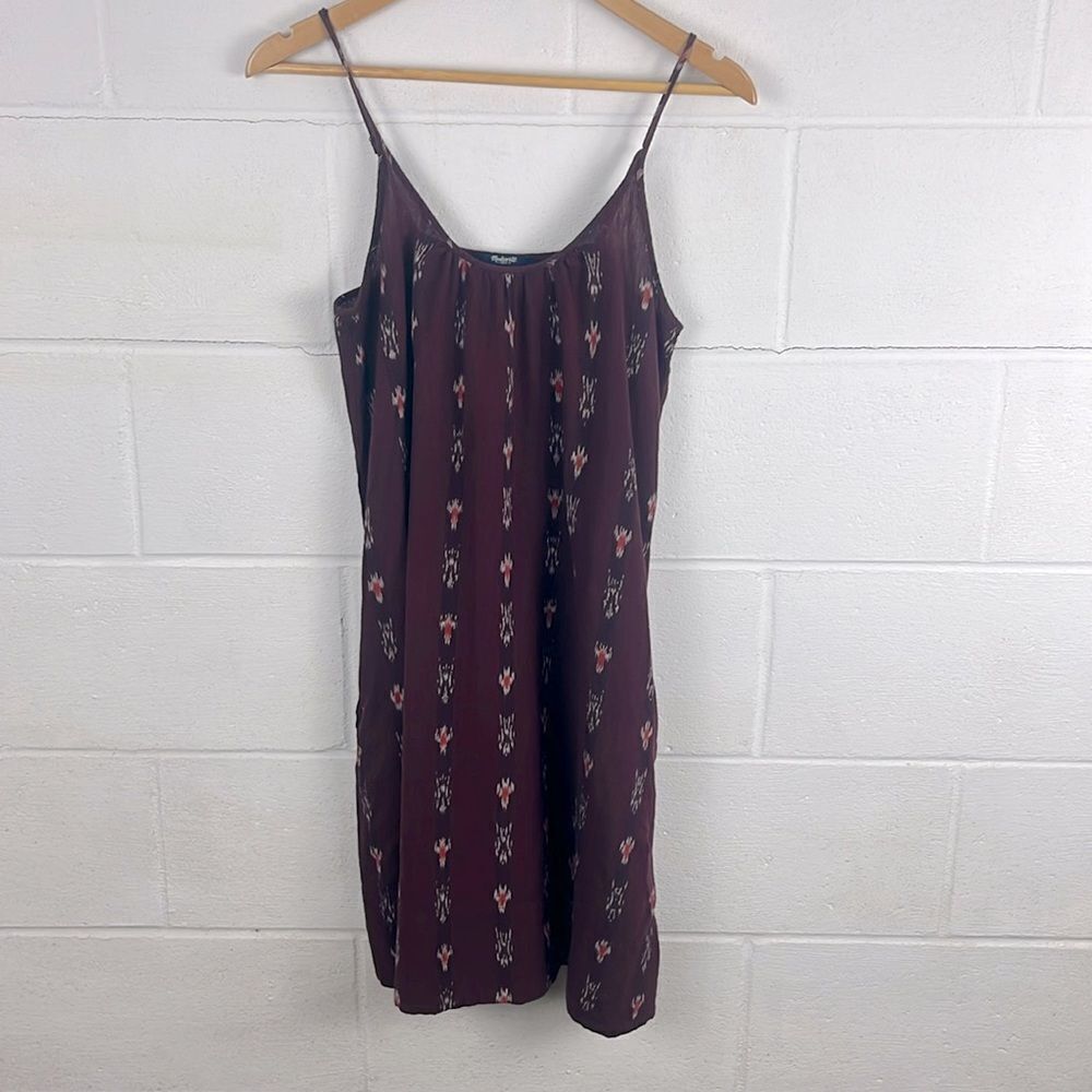 Madewell Burgundy Floral Slip Dress